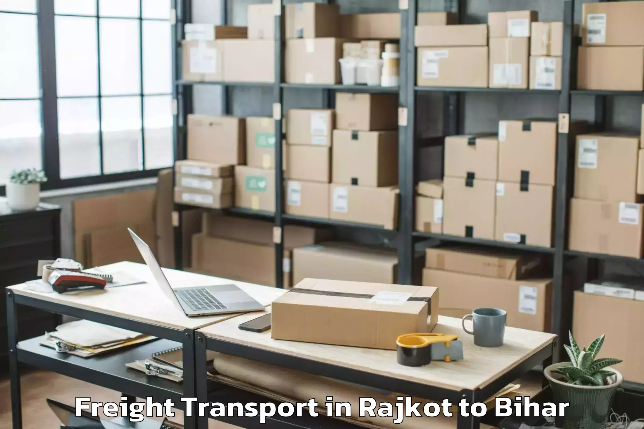 Top Rajkot to Valmiki Nagar Freight Transport Available